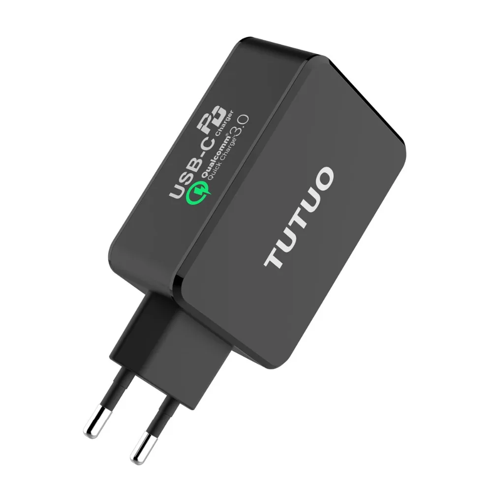 TUTUO USB C PD стены Зарядное устройство(Мощность доставки) Тип C+ Quick Charge 3,0 Быстрая зарядка Мощность адаптер для iPhone 8/X/8 Plus Galaxy S8 S9 плюс