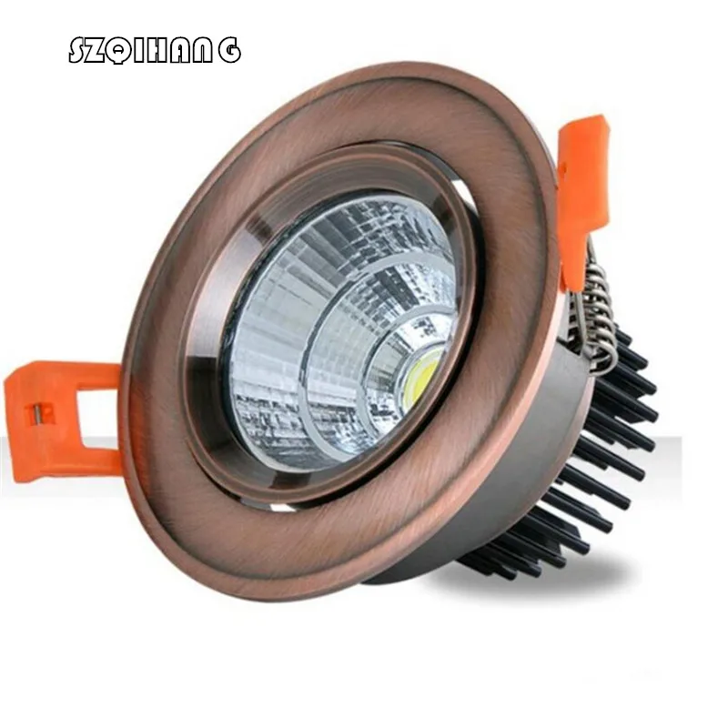 Free Shipping Hight light 7W 10W Dimmable Recessed COB led ceiling down downlamp AC85~265V With LED Driver | Освещение