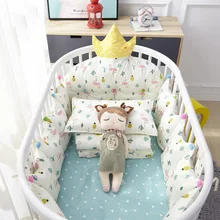4pcs Cotton Crib Baby Bedding Nordic Style Children's Bumper Around Cot Removable And washable Baby Bed Protector Room Decor xisayababy nordic style baby bed bumper colorful baby pillow cushion baby bedding crib protector baby room decoration 200cm