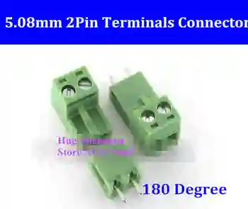 

5.08 5.08mm 2pin 2-Pin Terminal plug type 300V 10A 5.08mm pitch connector pcb screw terminal block 180 degree