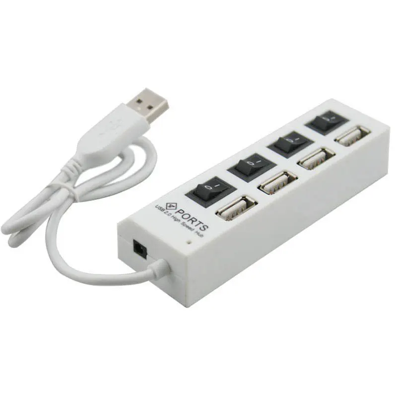 Buy Mini 4 Ports USB 2.0 On/Off Switch LED Splitter