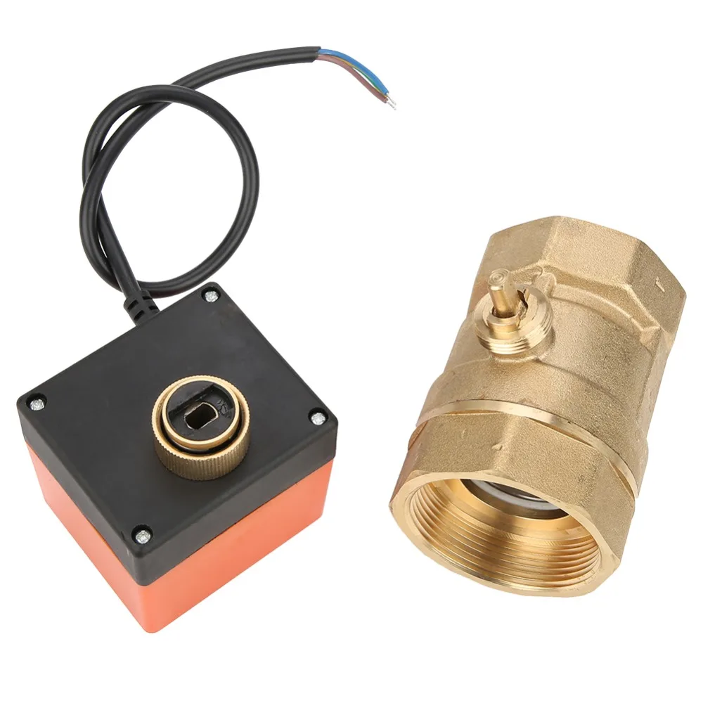 

AC 220V G2 DN50 2-Way 3-Wire 2-Point Control Brass Electrical Motorized Ball Valve
