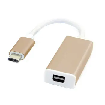 

10pcs/lot USB-C USB 3.1 Type C to Mini DisplayPort DP 1080p HDTV Adapter Cable with Gold Silber Aluminium Case
