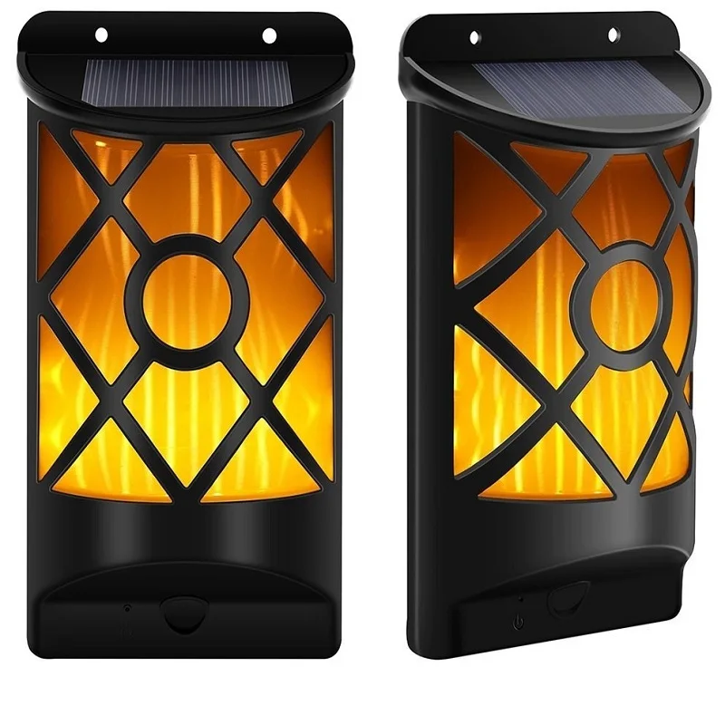 

Outdoor LED Solar Wall Lamps Warm Flame Light Waterproof Luminary For Garden Gate Courtyard Fence Wall Cottage Corridor Lighting