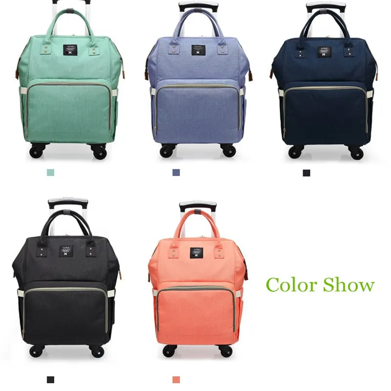 Korean Trolley Case Style Lever Wheel Mummy Travel Bags With Password Lock Baby Outdoor Play Package Manufacturers Wholesale07