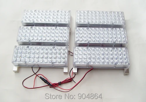 

FREE SHIPPING 6*48LED Strobe Fire Warning Grill Light RED BLUE 3 FLASHING MODE Automatic