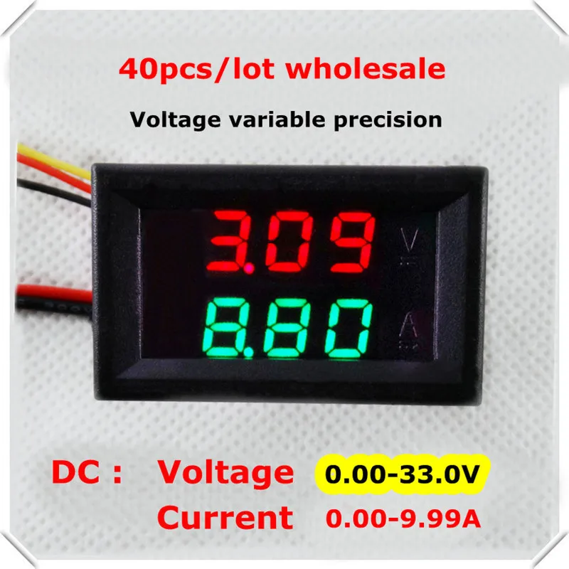 

RD DC 0.00-33.0V/10A 0.28 Digital Ammeter Voltmeter voltage current meter panel LED Display color [40pcs/lot]