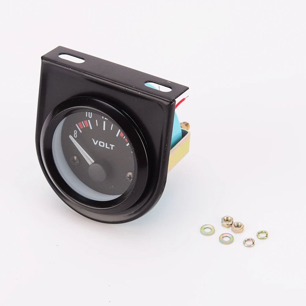 1Piece Classic Car 2' 52mm 8-16 Voltmeter Gauge Illuminated Universal Volt Meter Black For Automobile