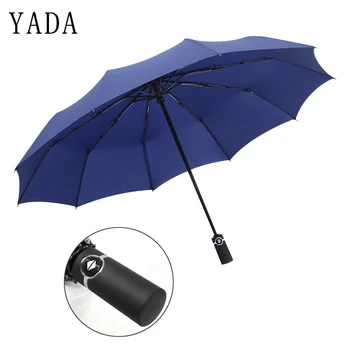 

YADA 10K Design Luxury Big Windproof Folding Rainy Automatic Umbrella For Women Men Anti-UV Auto Umbrella Female Parasol YD059