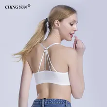 

2019New Women Cross Bandage Tube Sexy Bra Breathable Chest Pad Wearing Sports Underwear bandeau crop top Shockproof Yoga Fitness