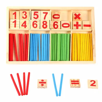 

Colorful Wooden Baby Preschool Math Toys Educational Learning Sticks Building Blocks Counting Intelligence Sticks Math Game Gift