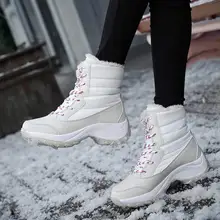 Зимние ботинки; женские ботильоны для женщин; теплая зимняя обувь на платформе с плюшевой стелькой; Botas; зимние кроссовки на шнуровке; Bota Feminina