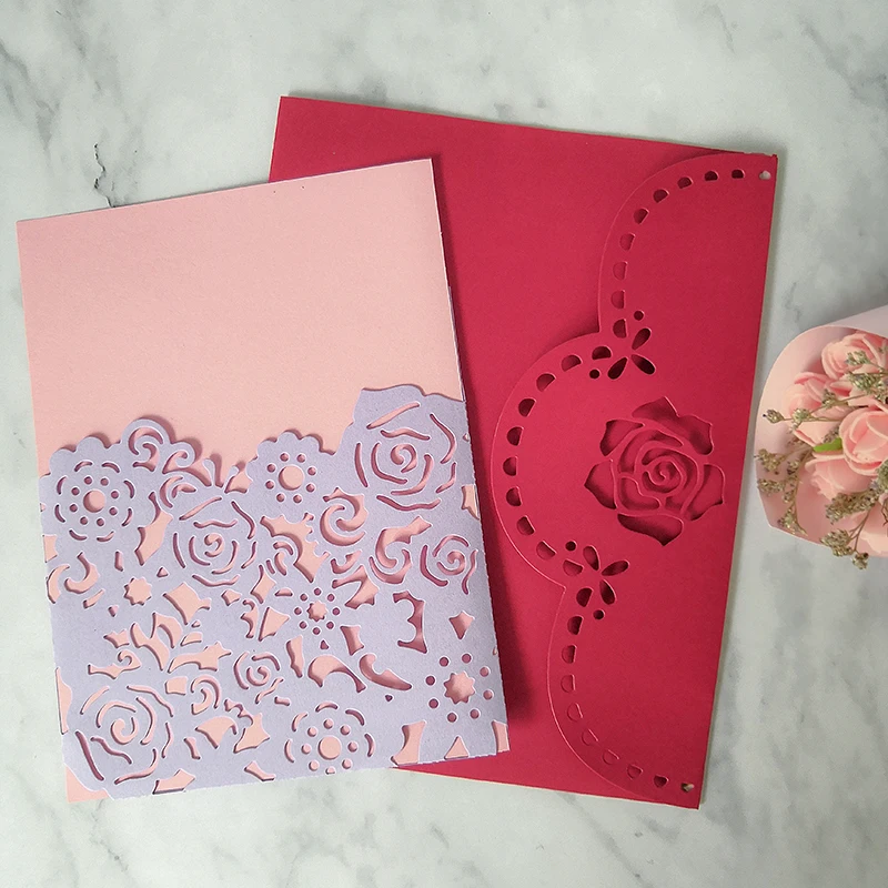  Big Size Rose Wedding Invitation Envelope Metal Cutting Die New 2019 for Scrapbooking Craft Die Cut - 33051010146