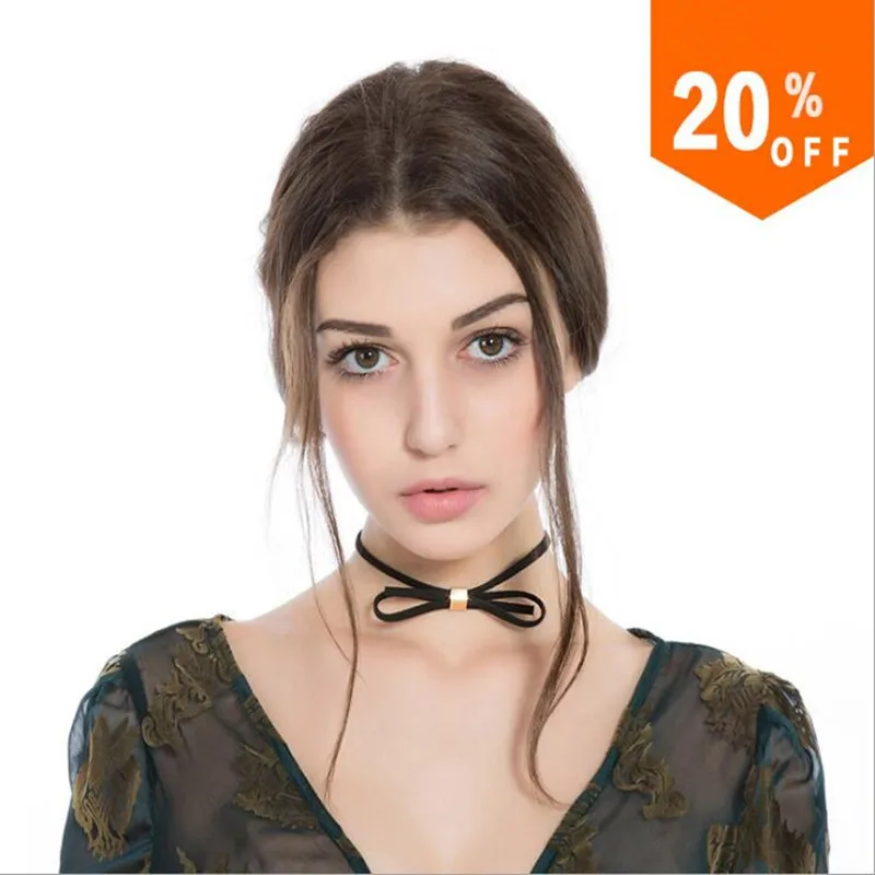 2017 Mysterious Black velvet bowknot Choker Necklace Elegent