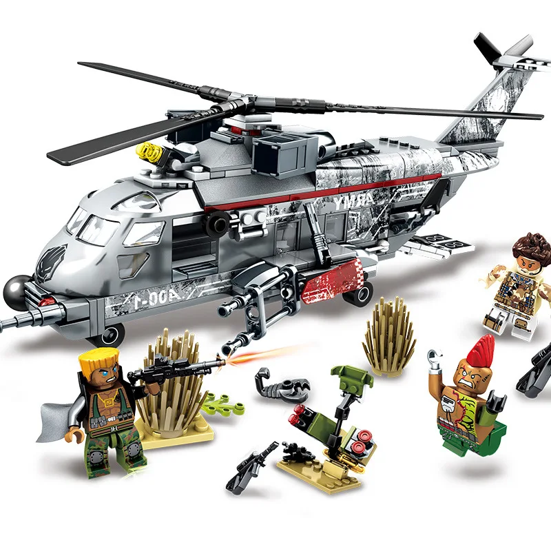 

340pcs Apache Attack Helicopter Building Blocks Sets Compatible Legoingls Army Military Soldiers Bricks Toys For Boys