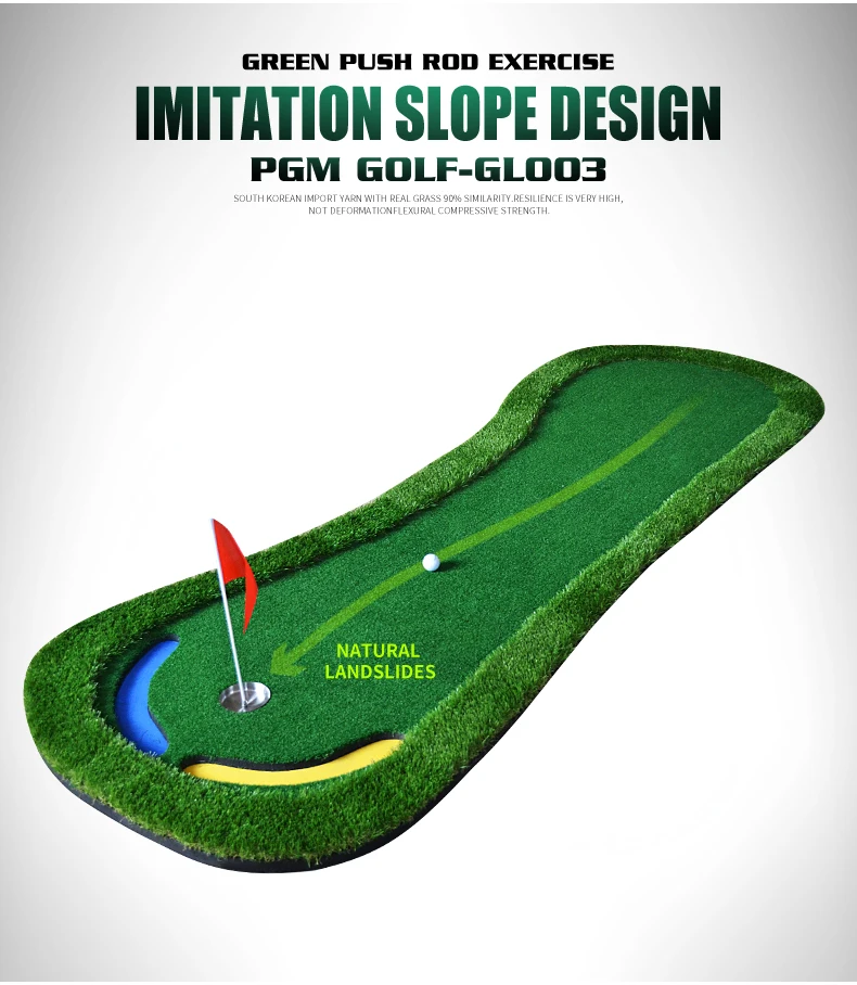 US $110.93 2020 Indoor PGM Golf Putting Green Putter Exerciser Home Exercise Portable Office Mini Grass Green Exercise Blanket Fairway Set