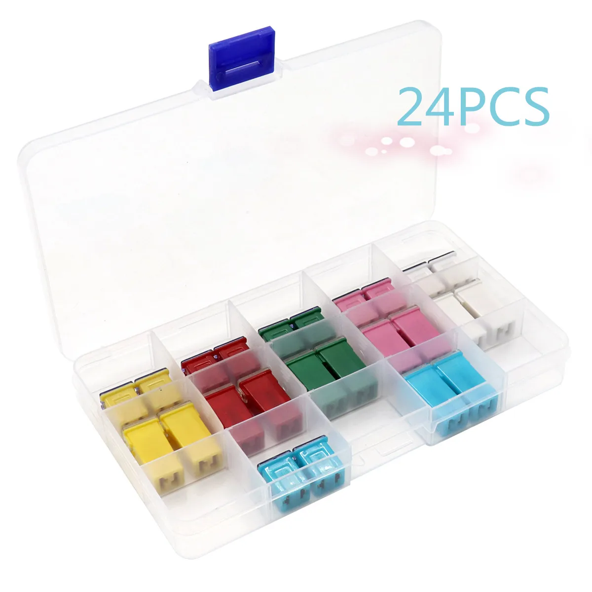 

24PCS Car Fuse Box Car PAL Fuse Automotive Japanese Auto Fuse Box Kit 20A 25A 30A 40A 50A 60A for Nissan for Toyota for Honda