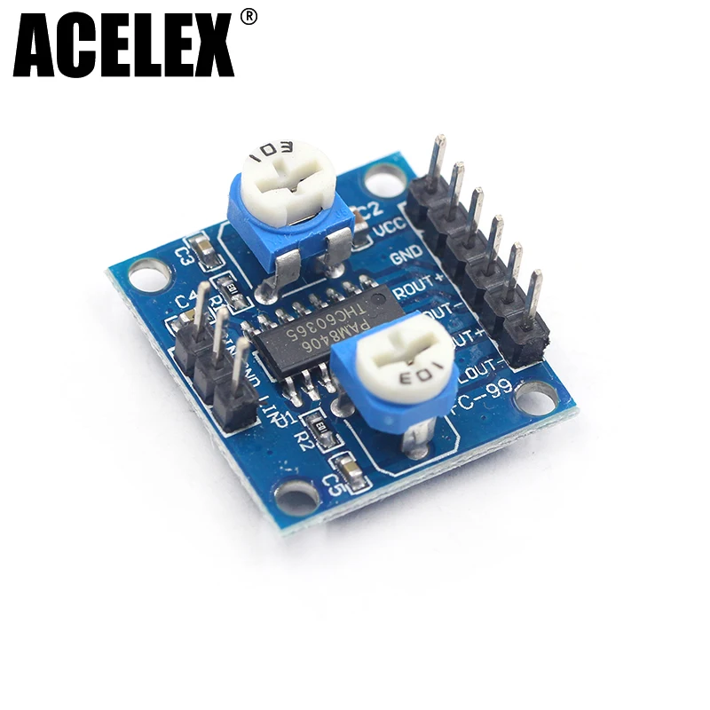 

1pcs PAM8406 Digital amplifier board with volume potentiometer 5Wx2 Stereo