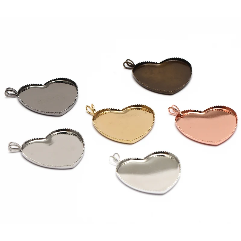 10pcs-25mm-Heart-Cabochons-Settings-Silver-Gold-Gun-Black-Plated-Pendants-Bezel-Trays-Base-Fit-Cabochon