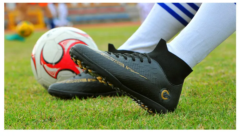 Обувь для футбола с высоким берцем, сломанные ногти, дышащие, на шнуровке, износостойкие, амортизирующие, Нескользящие, модные удобные мужские кроссовки