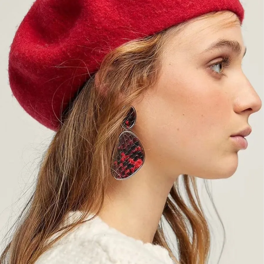 Junlead Fashion Unique design Boho Vintage gold Metal Pendant Drop Oorbellen Snake Skin Print Dangle Earrings For Women Jewelry | Украшения