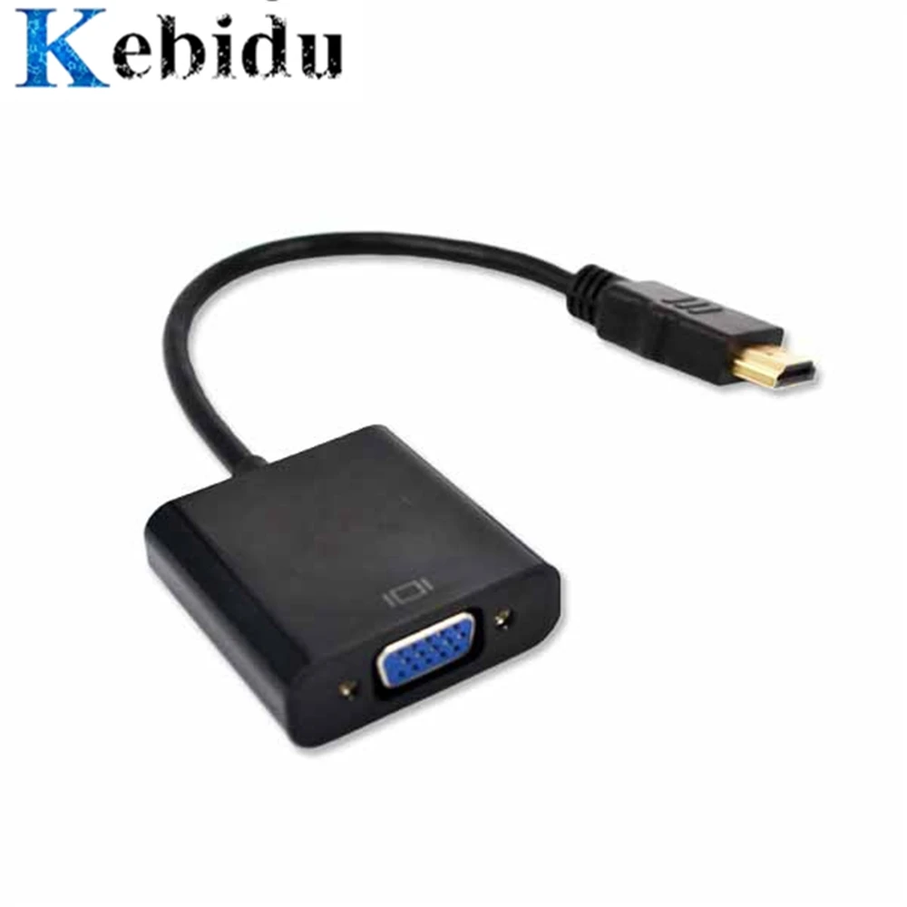 

kebidu HDMI to VGA Adapter Male To Famale Converter Adapter 1080P Digital to Analog Video Audio Cable For PC Laptop Tablet