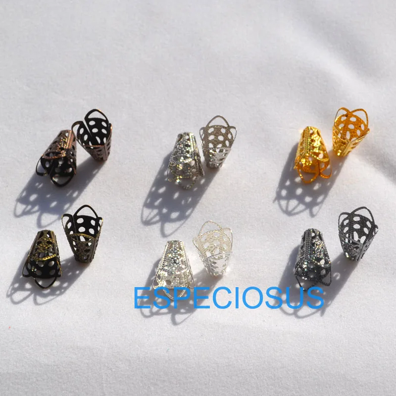 

DIY Jewelry findings Components Bead Caps Metal Accessory Earring Making Hallow Spacer Flower Handcraft 16*11MM Necklace 100PCS