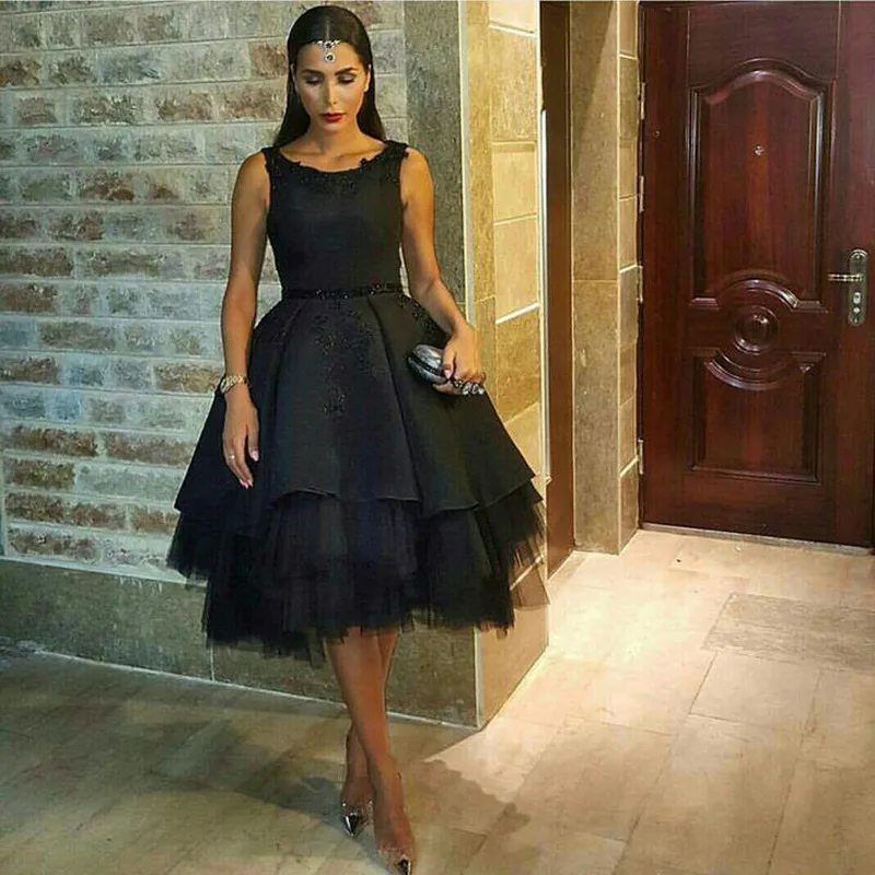 Buy Sexy Hollow Back Black Tea-Length Prom Dresses Sleeveless Ball Gown Lace Homecoming Cocktail Party Gowns vestidos de baile for only 155.7 USD Buy Sexy Hollow Back Black Tea-Length Prom Dresses Sleeveless Ball Gown Lace Homecoming Cocktail Party Gowns vestidos de baile for only 155.7 USD