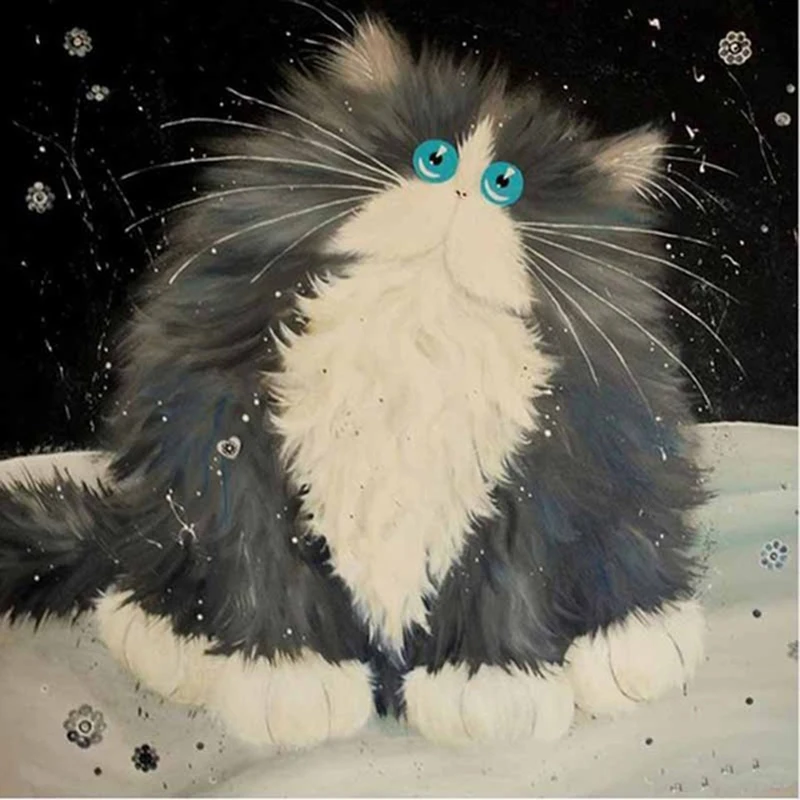 Рисунок смешного кота пушистого