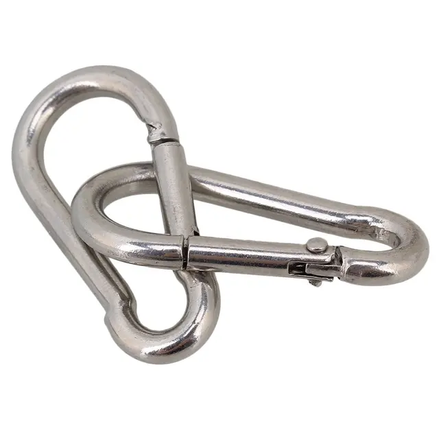 25pcs 10pcs 5pcs 304 Stainless Steel M4 M5 M6 Multifunctional  Spring Snap Carabiner Quick Link Lock Ring Hook 3