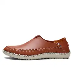 Летняя повседневная обувь для вождения из натуральной кожи Лоферы деловые мужские туфли мужские лоферы Роскошные туфли на плоской подошве