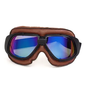 

Retro Motorcycle Goggles For Motocross Helmet Glasses UV Protection Ski Snowboard Skate Goggle Retro Eyewear Lens Leather