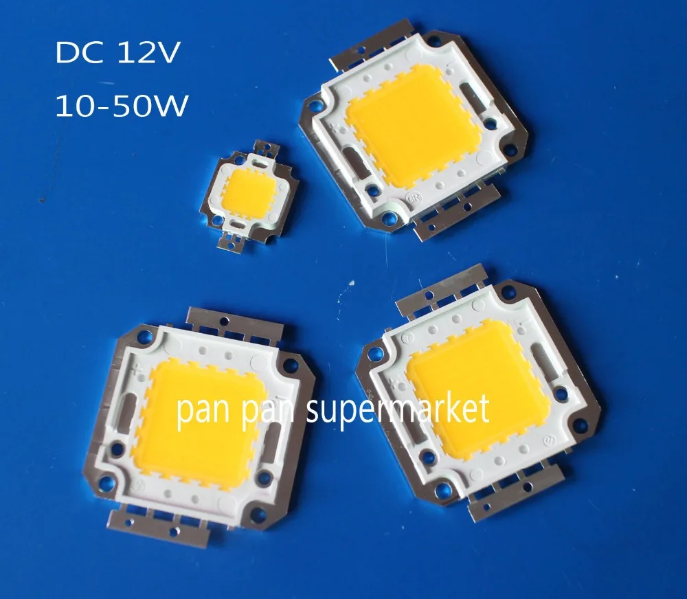 DC12V мощностью 10 Вт, 20 Вт, 30 Вт, 50 Вт, холодный белый/теплый белый высокого Мощность светодиодный чип белый лампа