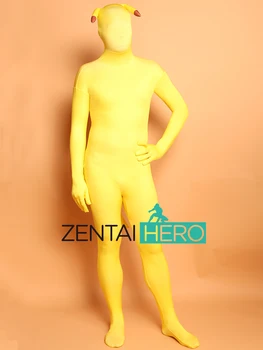 

Free Shipping DHL New Printing Pikachu Cat Animal Lycra Spandex Multicolor Cosplay Zentai Halloween Events Costume LZ112240