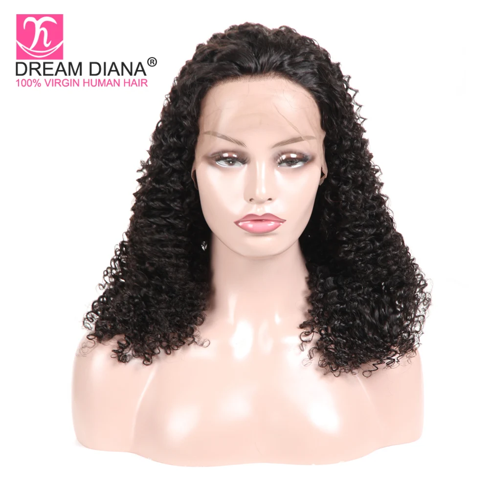 DreamDiana Brazilian Kinky Curly Full Lace Wig Swiss Lace Wig Remy Afro Kinky Full Lace Hand Tied Full Lace Wigs 4 Days Delivery