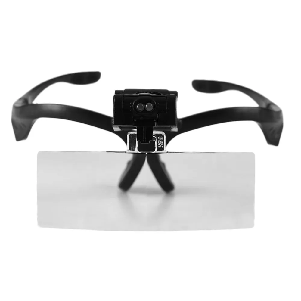 Headband Magnifying Glass Eye Repair Headset Magnifier 2 LED Light 1.0