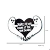 Cartoon Badges Letter YOU'RE NEVER ALONE IF YOU HAVE DEMONS Brooches For Women Ghost Heart Pins Jewelry Enamel Pin Accessories ► Photo 2/6