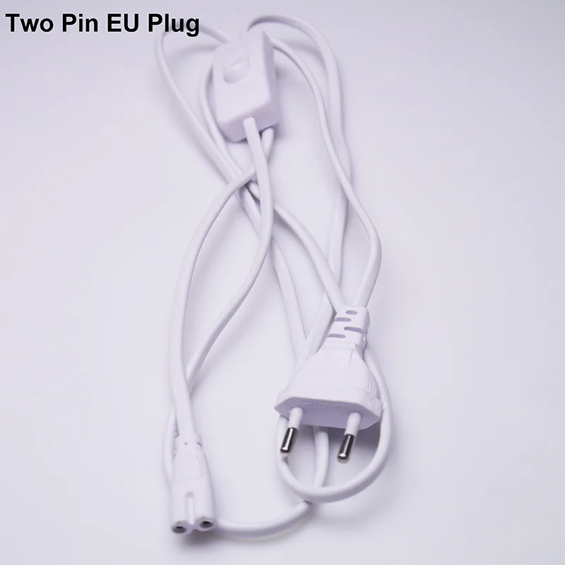 BEYLSION США ЕС разъем T5 T8 электрический провод разъем с переключателем вкл/выкл 20 см 30 см шнур питания Удлинитель для светодиодный светильник - Цвет: 2 Pin EU Plug