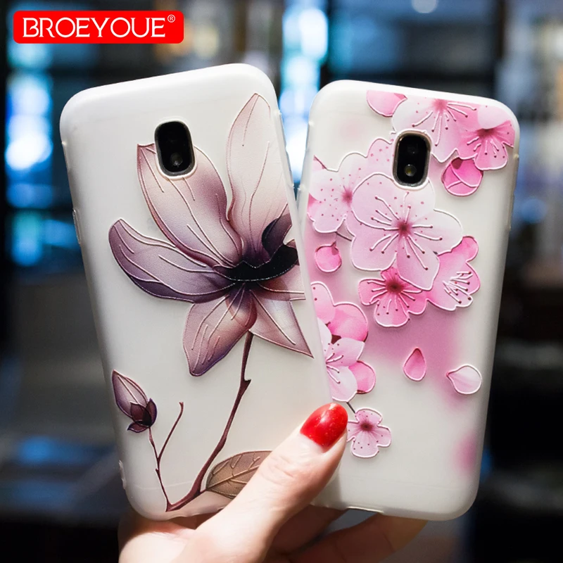 Case For Samsung J5 J7 2017 2016 A3 A5 A7 S7 S8 Edge 3D Relief TPU Flowers Animal Phone Back Cover Galaxy |