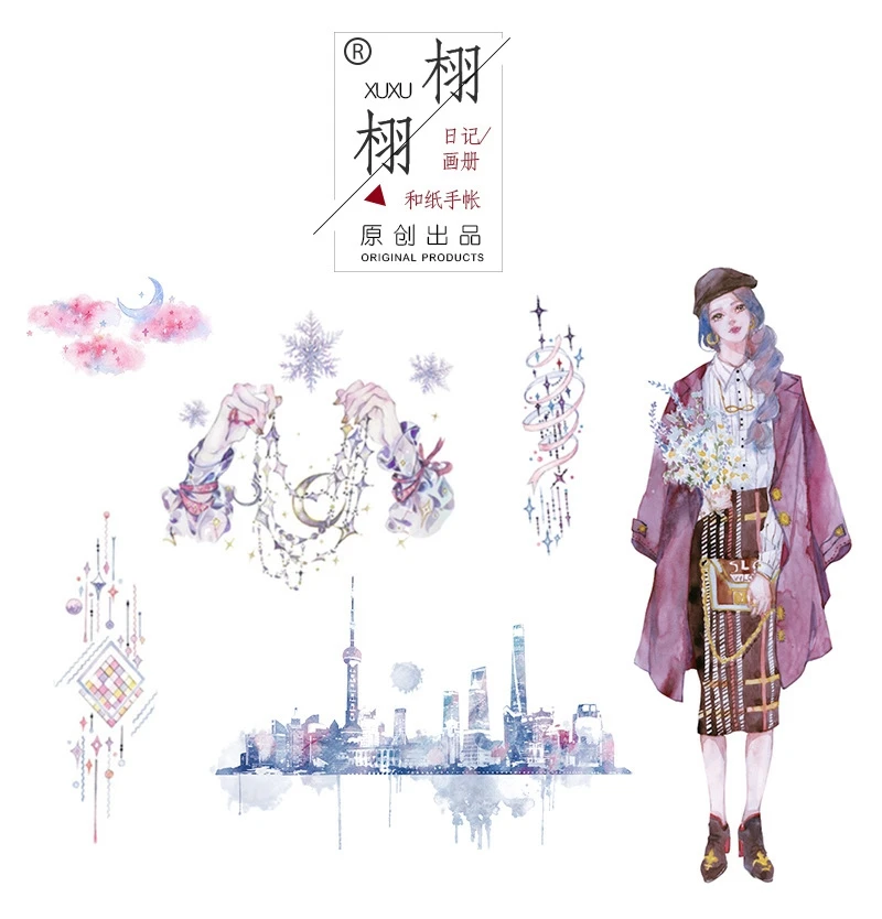 Girl Cartoon Stickers Anime Cute Kawaii Sticker Mobile Phone Book Gift DIY Ablum Diary Scrapbooking decoration label Stickers