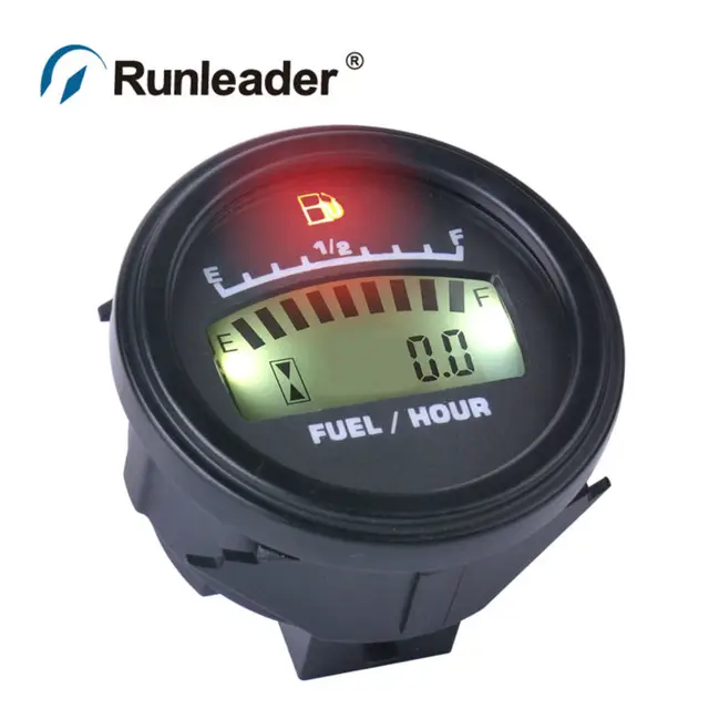 Runleader FM001 LCD Fuel Gauge DC powered For Motorcycle Jet Ski Marine