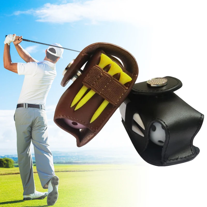 Buy Leather Small Golf Ball Bag Golf Ball Pouch Golf