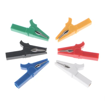 

6 Pcs 55mm Crocodile Alligator Clips For 4mm Male Banana Plug Connector 6 Colors
