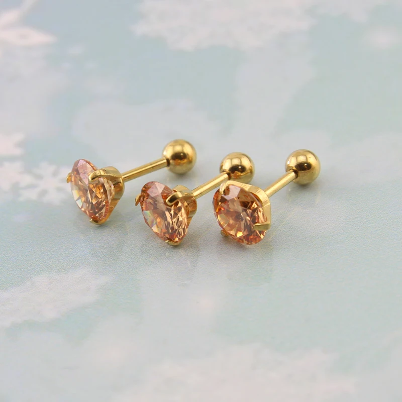Серьги гвоздики с кристаллами и фианитами 3 9 мм 16 г|stud box|earring ladderearrings clay |