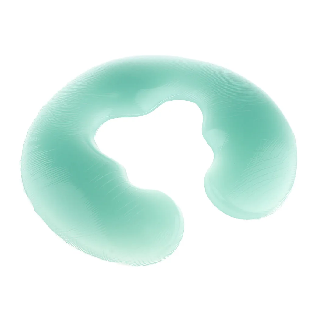 SPA  Body Face Massage Relax Cushion Salon U Neck Head Silicone PillowTravel  Green