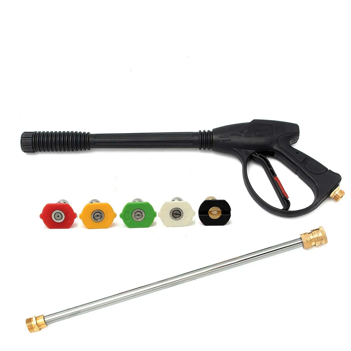4000PSI Car High Pressure Power Washer Spray Gun Kit With 16 Inch M22 Extension Rod 5 Nozzle High Pressure Washers Gun Set