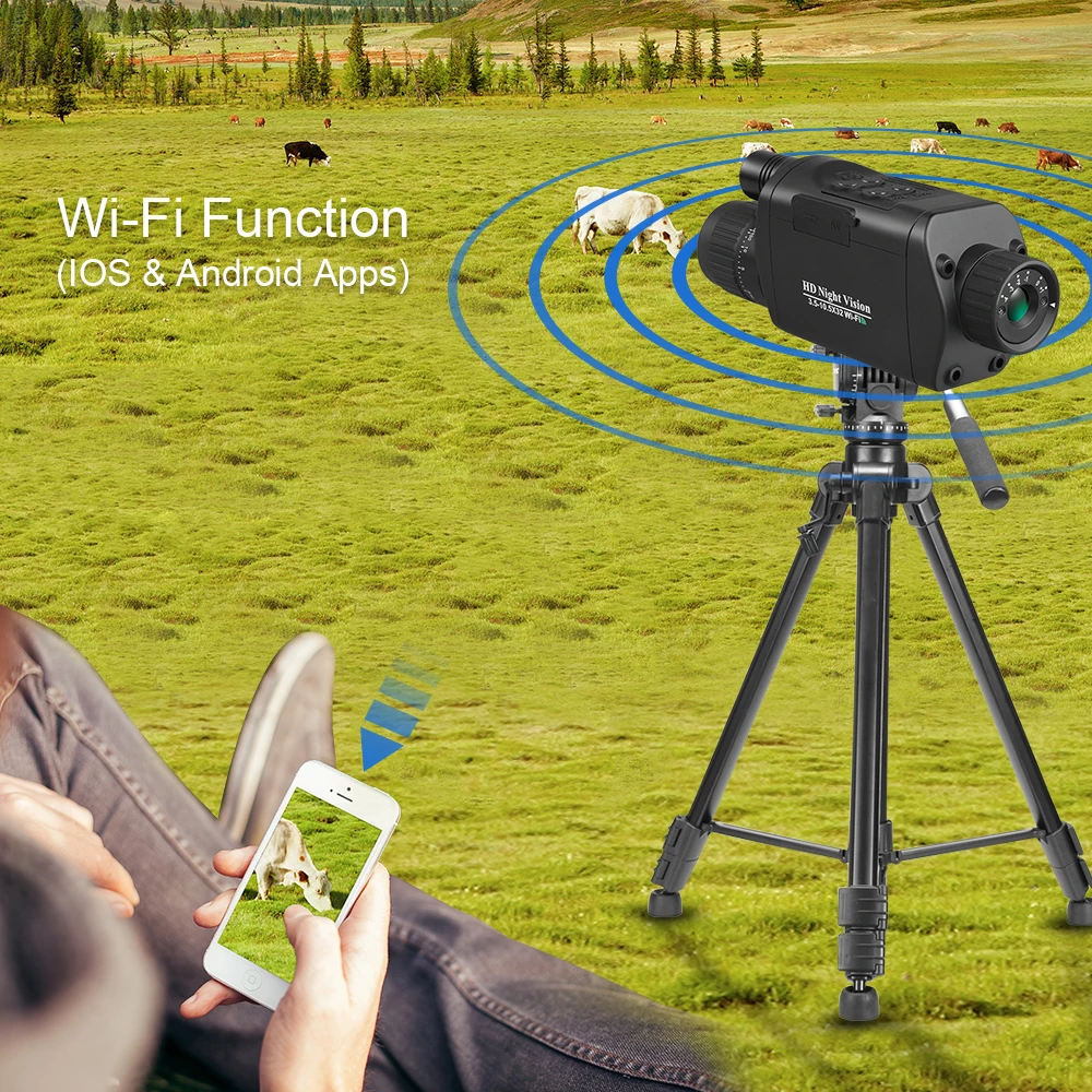  Bestguarder 720 HD Night Vision with Wifi Function Professional Hunting Infrared Monocular Connect 
