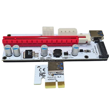 

6pin 4pin SATA DC to DC PCI-E PCI Express Extender Riser Cable 1X to 16X PCIE USB 3.0 Adapter Card w/2ft USB Cable for ETH ZEC