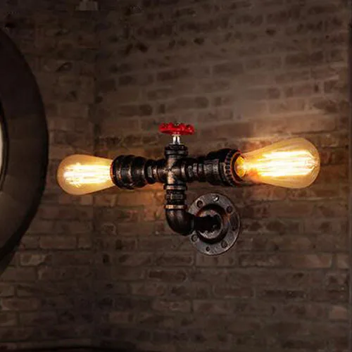 Nordic Loft Style Industrial Water Pipe Lamp Vintage Wall Light For Home Antique Bedside Edison Wall Sconce Indoor Lighting Nordic Loft Style Industrial Water Pipe Lamp Vintage Wall Light For Home Antique Bedside Edison Wall Sconce Indoor Lighting