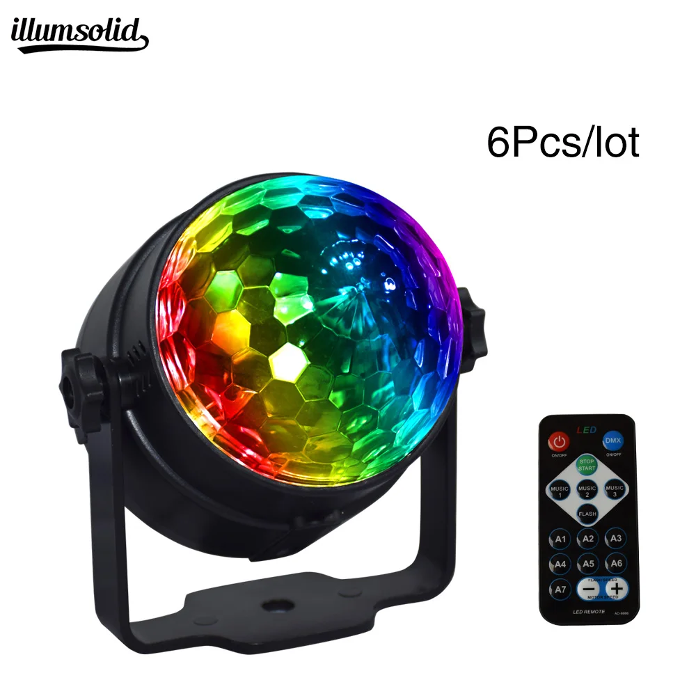 

IR Remote Party Lights Disco Ball Disco Lights Voice control for dj KTV 6Pcs/lot
